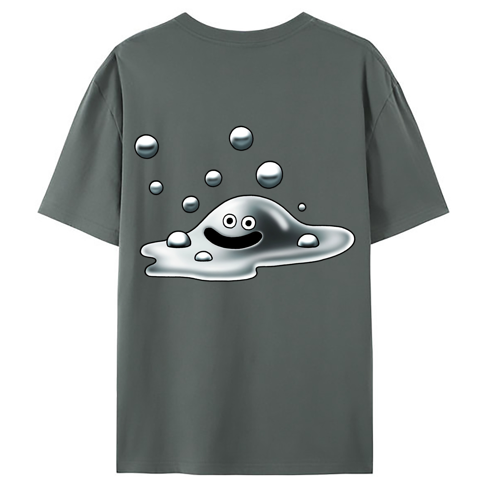 （画像用） ドラゴンクエスト Doragon Kuesuto Dragon Quest 綿100％ メンズ半袖Tシャツ（バックプリント） 通気性